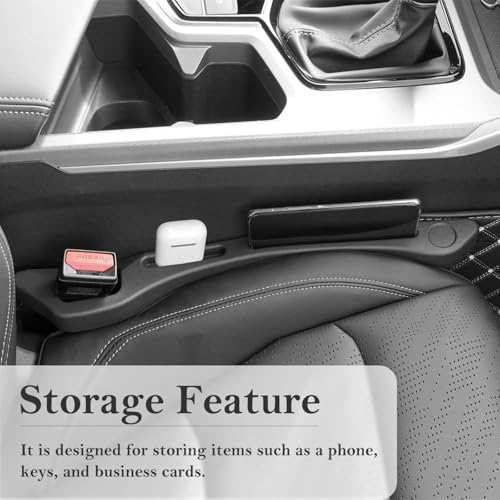 Car Seat Gap Filler 2-Pack, Universal Car Seat Gap Filler Organizer, Seat Gap Plug – Fills Gap Between Seat & Console (Premium Black) - color: Premium Black