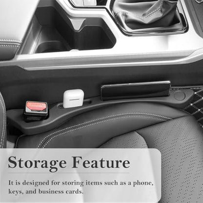 Car Seat Gap Filler 2-Pack, Universal Car Seat Gap Filler Organizer, Seat Gap Plug – Fills Gap Between Seat & Console (Premium Black) - color: Premium Black