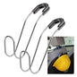 High Road Metal Car Hooks - Hard Hat Holder for Truck and Unbreakable Headrest Hooks for Car for Large Straps and Heavy Bags up to 40 lbs - Secure Attachment Loops Fit All Headrest Posts, 2-Pack