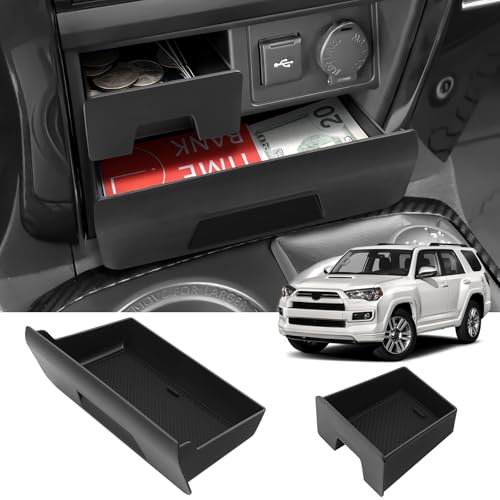 Hellet Center Console Organizer Storage Drawer Compatible with Toyota 2014-2020 2021 2022 2023 2024 4Runner Interior Accessories 2-piece Set Storage Box Insert Organizer Tray - size: for Toyota 2014-2024 4runner (2PCS Drawer Box)