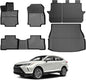Floor Mats for Toyota Rav4 2019-2025 Hybrid & for Toyota Venza 2021-2025, All Weather TPE Floor Liners and Cargo Liner with Seat Back Mats Rav4 Accessories Cargo Mat - style: 2021-2025 | For Toyota Venza & 2019-2025 Toyota Rav4 | Full Set