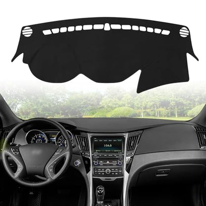 Dashboard Dash Cover Mat for Sonata 2011 2012 2013 2014 Polyester Custom Fit Sonata Accessories Dash Cover Black Trim (Sonata 2011-2014, Black)