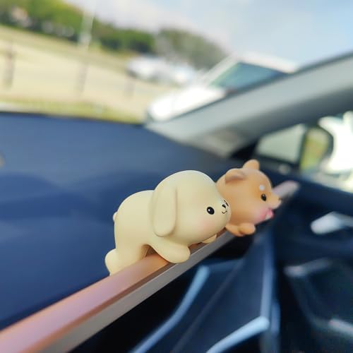 Cute Animal Rear View Mirror Accessories, Car Center Screen Decoration Dashboard Ornament, Car Accessories Interior for Women/Men Computer Monitor Decor - style: Dogs