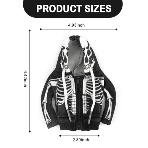 Salior Car Gear Shift Cover for Skull Style,Funny Gear Shift Hoodie Car Interior Accessories with Zip,Cool Car Accessories Interior Shift Knob Hoodie Fit Most Auto Trucks