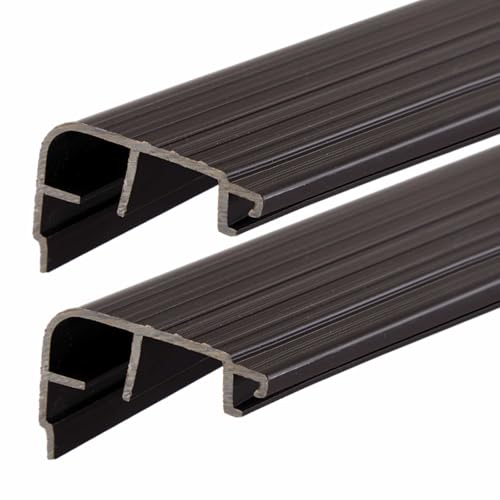 2 Pcs 48 L Fixed Vinyl Sill Cap 1-1/4 Inches High Exterior Door Threshold Seal Replacement for Residential Door Trim-to-fit Fixed Vinyl Sill for Residential Entry Waterproof(Dark Brown)