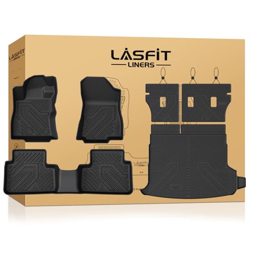 LASFIT Floor Mats & Backrest & Cargo Mats for Subaru Forester 2026 2025 (Fit Hybrid, Not for Gas), All Weather TPE Custom Fit Easy Clean for Forester Hybrid 2025 2026 Car Accessories Trunk Liners