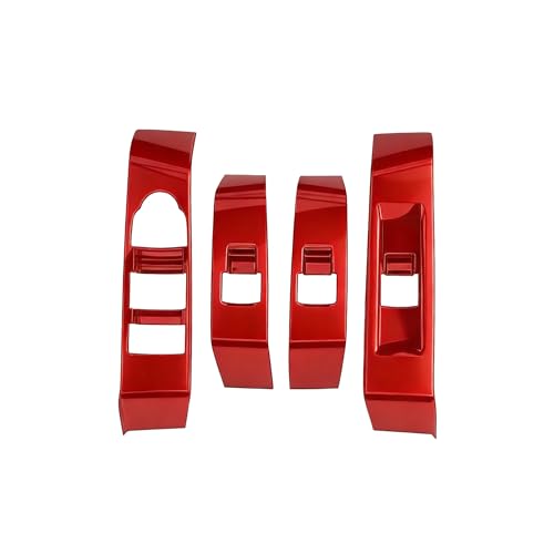 for Chevrolet Colorado 2024 2025 2026 Interior Accessories Dashboard Decor Center Consoles Window Switch Panel Cover Frame Trim (Red, Window Switch Panel Cover) - color: Red, size: Window Lift Cover