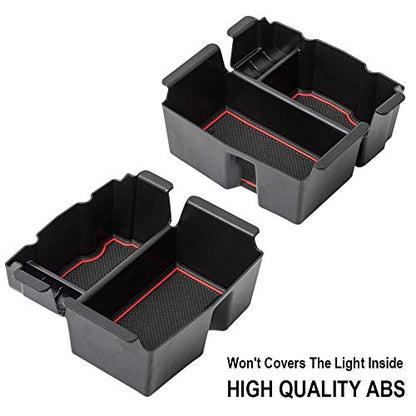 Center Console Organizer Tray Compatible with Jeep Wrangler JL/JLU 2018-2023 2024 2025 2026 and Gladiator JT Truck 2020-2026 Insert Accessories - Won't Covers The Light Inside (Red Trim) - color: Red