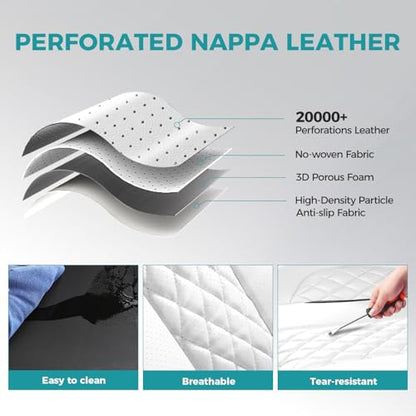 Leather Car Seat Covers Full Set, Breathable Faux Leather Seat Covers for Cars SUV Sedan Waterproof Blackwhite - color: Blackwhite