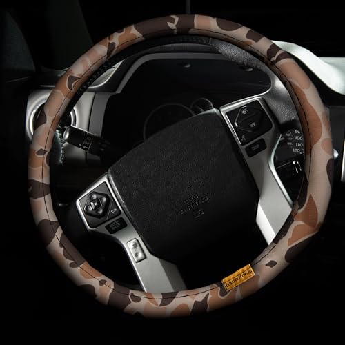 Browning Universal Fit Steering Wheel Cover for Car, Truck, and SUV, Durable Steering Wheel Protection, Arms Co. (Tan Duck Camo SIOC) - color: Arms Co. (Tan Duck Camo SIOC)