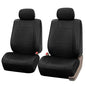 FH Group Front Set Faux Leather Car Seat Cover for Low Back Seat with Removable Headrest, Universal Fit, Car Seat Covers for SUV, Sedan, Black - color: Black, style: Front Set