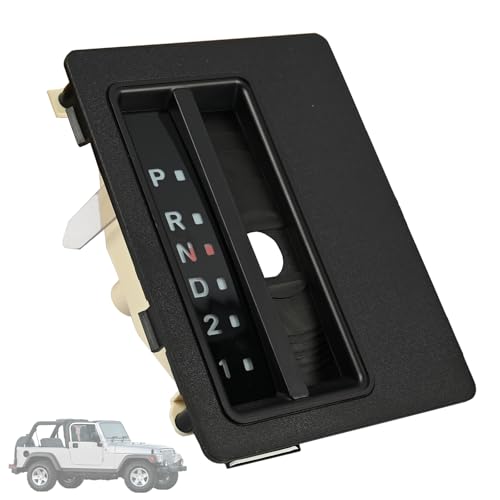 Automatic Floor Shift Indicator Bezel Trim Fit for Jeep Wrangler TJ 1997-2006 Replace 55315059AC 55115570 55115571 55115570AB Auto Transmission Gear Shifter Cover