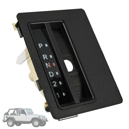 Automatic Floor Shift Indicator Bezel Trim Fit for Jeep Wrangler TJ 1997-2006 Replace 55315059AC 55115570 55115571 55115570AB Auto Transmission Gear Shifter Cover