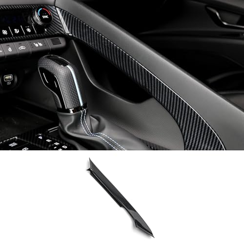 Center Console Handbrake Cover Trim Compatible with Hyundai Elantra 2021-2025 Accessories-Carbon Fiber Pattern(Electronic Brakes)