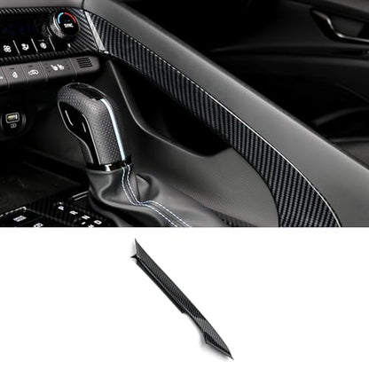 Center Console Handbrake Cover Trim Compatible with Hyundai Elantra 2021-2025 Accessories-Carbon Fiber Pattern(Electronic Brakes)