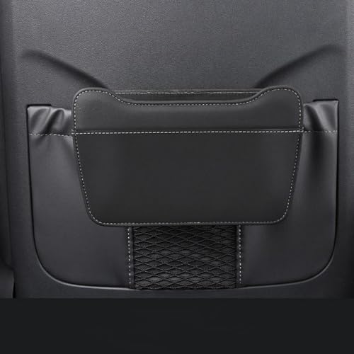Car Leather Trash Can for Seat Back, Hanging Garbage Bin, Waterproof Foldable Stroage Organizer for Car, Multipurpose Interior Accessories for SUV Truck RV Camping (Black Chair Back Clip) - color: black Chair back clip