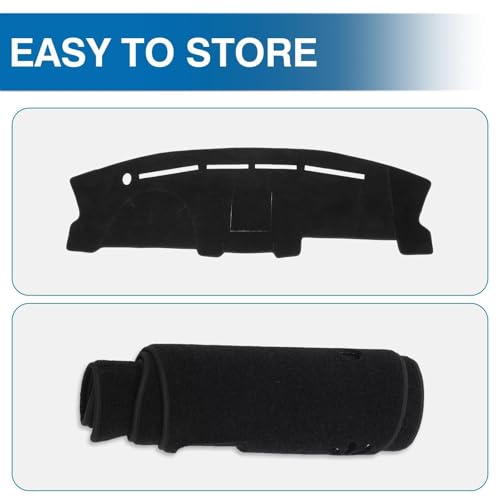 KUST Black Dash Cover for Ford F150 F-150 2004-2008, 2004-2008 Lincoln Mark LT Left Hand Driving Polyester Dashboard Cover Non-Slip Interior Accessories for F150 Custom Fit Dash Mat Sunshade No Glare - size: For F-150 04-08