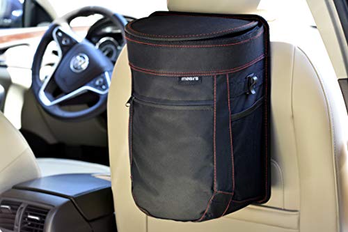 Masirs Vehicle Trash Can - Large Removable Leakproof Garbage Bag, Fasten The Car Waste Basket to Back or Front Seat Headrest. Great Garbage Can for Car, SUV, Truck, Van or Minivan. - style: Car Trash Can