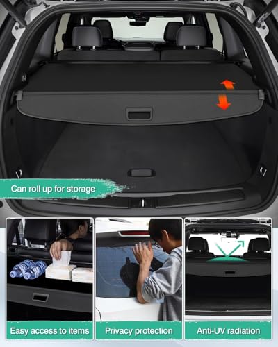 Powerty Cargo Cover for 2022-2026 Jeep Grand Cherokee(2 Row;WL) 4XE Accessories Trunk Cover Retractable Trunk Shielding Shade Cargo Luggage Cover Privacy Screen(Not fit for WK) - size: 7) Jeep Grand Cherokee 2 Row | 2022-2026
