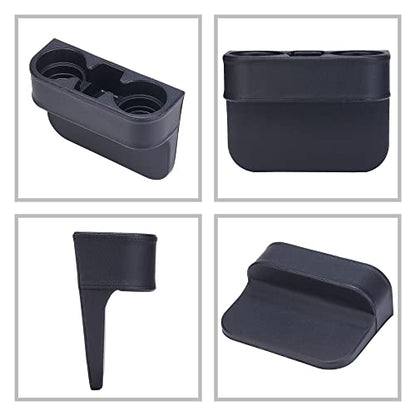 Black Multifunctional Car Cup Holder Car Seat Organizer Gap Filler Bottle Phone Storage Organizer, Black Stitching - color: Black, Black Stitching