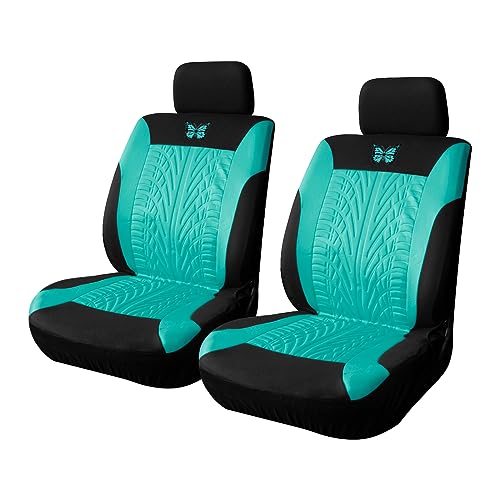 BESULEN Front Car Seat Covers, 2 Pack Butterfly Automotive Seat Protectors, Car Interior Accessories, Soft & Breathable, Premium Non-Slip Seat Covers for Van, SUV, Truck, Pickup (Green) - color: Green