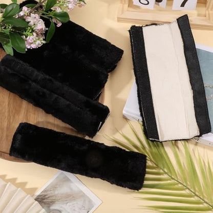 6 Pcs Soft Car Seat Belt Cover Seatbelt Shoulder Pad Black Seatbelt Cover for Shoulder Cushion Protector for Backpack Straps