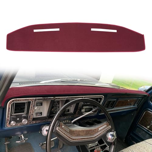 Dashboard Cover Custom Fit for Ford 1973-1979 F100 F150 F250 F350 Bronco Pickup Truck, Dash Cover Pad Carpet Protector (Maroon) - color: 1973-1979 Maroon
