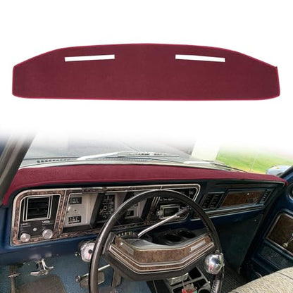Dashboard Cover Custom Fit for Ford 1973-1979 F100 F150 F250 F350 Bronco Pickup Truck, Dash Cover Pad Carpet Protector (Maroon) - color: 1973-1979 Maroon