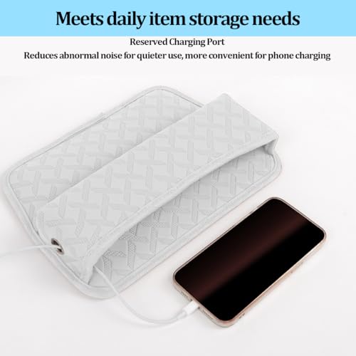 Car Seat Gap Filler Organizer, Leather Console Side Gap Filler Storage Box for Storing Phones Keys, No-Drop Automotive Seat Crevice Blocker Organizer, Universal for Truck SUV Sedan (White)