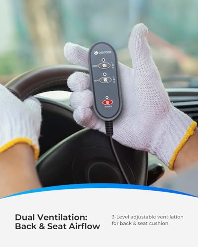 Ventilated Seat Cover for Car Front Seat, Cooling Pad Cushion, Universal Cooled Fit SUV Truck, Ideal Gifts for Husband Men Driver, Black