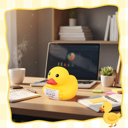 Civaner 7 Inch Emotional Giant Rubber Duck with Positive Message Thank You Gifts Motivational Rubber Duck Gift for Desk, Office, Home Decor Graduation(Remember Who You are) - style: Remember Who You Are