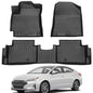 All Weather Custom Fit Rubber Mats for 2017-2020 Hyundai Elantra(No Fit Elantra GT), Easy to Remove and Clean, Anti-Slip, Full Set Includes 1st 2nd Rows Maximum Coverage, TPE Rubber Protection - color: 2017-2020 Elantra