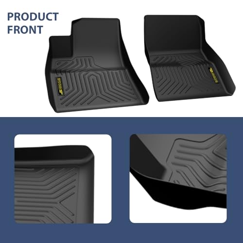 PIT66 Floor Mats Cargo Liners Compatible with Tesla Model 3 2017-2023 Sept Old Style, NOT Fit 2023.Oct-2026 new Model (Heavy Duty) TPE 3-Piece Premium, All Weather Floor Liners Black - size: Fit Tesla Model 3 2017-2023 | 3PCS
