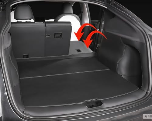 Compatible with 2026 Tesla Model Y Juniper Refresh 5-Seat Full Coverage Trunk Liner Heavy Duty Dog Mat Protector Cover Cargo Liner All Weather Waterproof (Black) - color: Black with Black Stitching, size: 2026 Juniper Full Coverage Cargo Mat#1