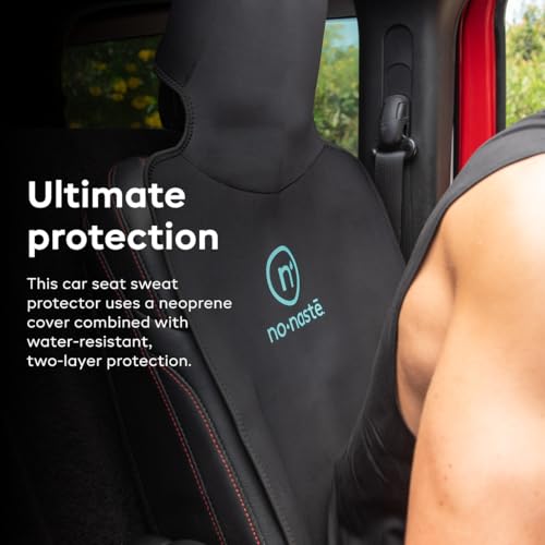 Nonaste Premium Car Seat Protector - Made with Neoprene to Resist Sweat, Odors, Spills & Pets - Odor-Resistant, Waterproof, Sweatproof & Easy to Clean Athletic Car Seat Protector - Black, 1 Pack