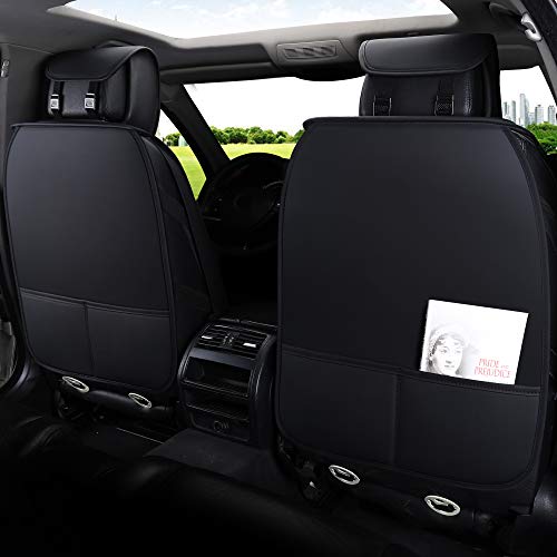 Aierxuan Front Car Seat Covers Waterproof Leather Universal for Chevy Acura Lexus Jetta Tiguan Jeep Wrangler Liberty Cherokee Mitsubishi Outlander Kia Hyundai Accent Audi (2 Pcs Front/Black) - color: 2 PCS Front/Black