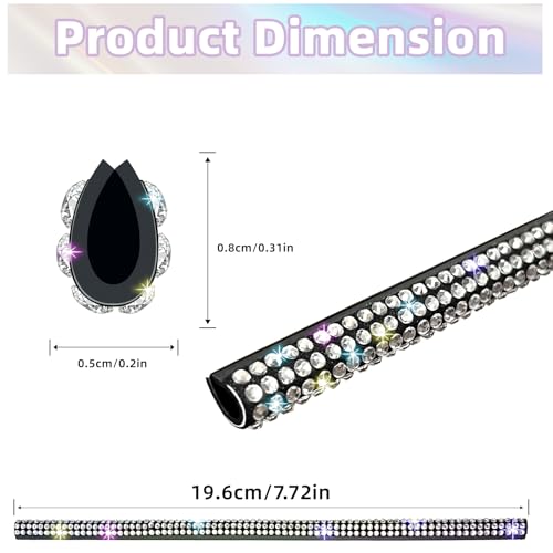 NBTEPEM Bling Car Air Conditioner Decoration Strip for Vent Outlet, 10 PCS Universal Rhinestone Car Vent Outlet Trim Decorations, Bling Interior Accessories for Women and Girls (Multicolor) - color: Multicolor