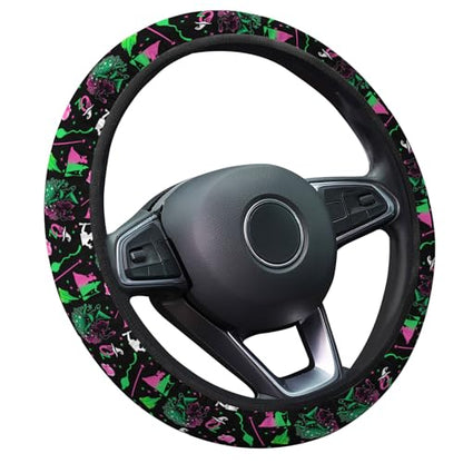 GENANY Good Witch Steering Wheel Cover, Non Slip Polyester Car Wheel Protector for Car SUV Truck, Universal 15 Inch - color: Good Witch