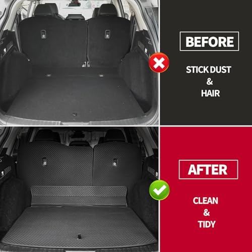 Trunk Liner & Backrest Mat Compatible with 2019-2024 2025 Cadillac XT4- Custom Fit PU Leather Cargo Liner and Backrest Protector- All Weather Waterproof Anti-Slip Easy to Clean Cargo Mats - color: BLACK-SMALL