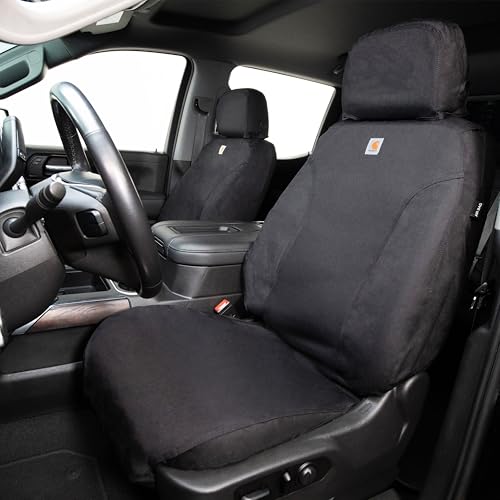 Covercraft Carhartt Super Dux SeatSaver Custom Seat Covers for 2021-2026 Ford F-150 & 2022-2026 F-150 Lightning, 2023-2026 F-250/F-350/F-450/F-550-1st Row Bucket Seats, Super Dux Black