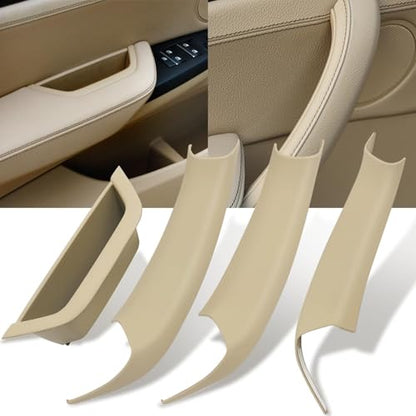 Jaronx Compatible with BMW X3 F25/X4 F26 Door Handle Cover, 4PCS Driver Side Door Armrest Pocket Insert & Interior Passenger Pull Handle Covers for BMW X3 F25 2010-2016, X4 F26 2014-2017 (Beige)