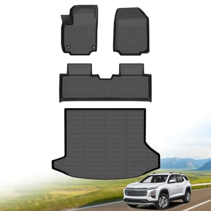 Hutisya-Floor Mats & Cargo Liner Set Fit for 2025 2026 Chevrolet Chevy Equinox (Not EV) & GMC Terrain All Weather Protection Anti-Slip & Durable TPE Full Set Liners Automotive Accessories-Black - style: 9)For Equinox 2025 2026 Full Set