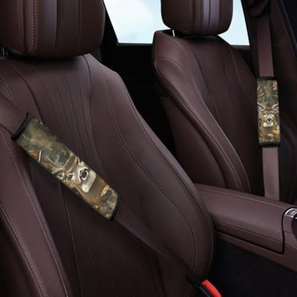 Dolyues Seat Belt Cover Pad for Kids Deer Hunting Camo Theme Seatbelt Cushion for Women Universal Fit for SUV Truck Sedan Shoulder Strap Padding 2-Piece - color: Deer Hunting Camo Theme