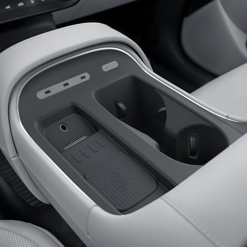 BIBIBO for 2026 Hyundai Palisade Center Console Organizer 2026 Hyundai Palisade Console Silicone Cup Holder Insert 2026 Palisade Console Insert Tray (Black) - color: Black-Cup Holder Organizer