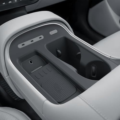 BIBIBO for 2026 Hyundai Palisade Center Console Organizer 2026 Hyundai Palisade Console Silicone Cup Holder Insert 2026 Palisade Console Insert Tray (Black) - color: Black-Cup Holder Organizer