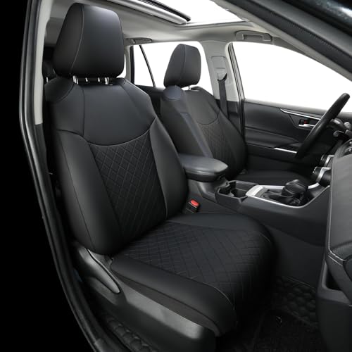 GIANT PANDA Custom Fit Toyota Corolla Front Car Seat Covers 2020 2021 2022 2023 2024 Corolla L LE, Luxury Stitch Seat Covers for car, Faux Leather Polyester Fiber Auto Interior Covers (2 Pack, Black) - color: Corolla｜Front｜Black, size: Corolla 2020-2024 L