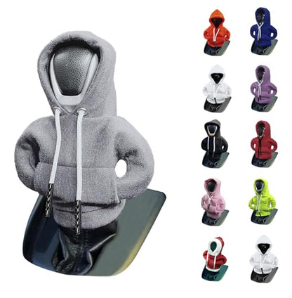 vvag Gear Shift Hoodie, Hoodie Car Gear Shift Cover, Car Shift Knob Hoodie, Automotive Interior Accessories, Universal Fit Knob Cover Gift (Gray) - color: Gray