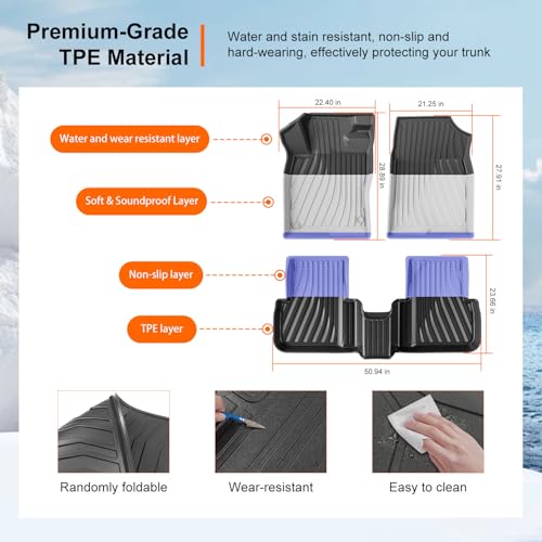 powoq Floor Mats Compatible with 2022-2026 Honda Civic Hatchback Cargo Mat Cargo Liner Floor Liner TPE Replacement for 2022-2026 Honda Civic Accessories (Trunk Mat+Backrest Mats+Floor mats) - size: Compatible with Civic Hatchback | 22-26
