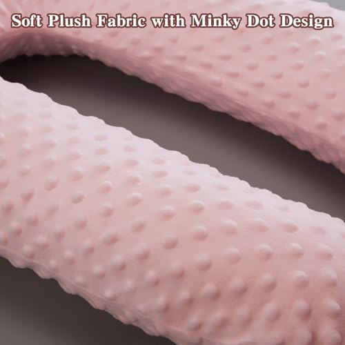 Travel Pillow for Kids Adult, Pillow for Car Sleeping Ultra Large U-Shaped with Removable Soft Cover Support Fix Neck and Body Sitting/Sleeping on The Trip (Pink) - color: Pink