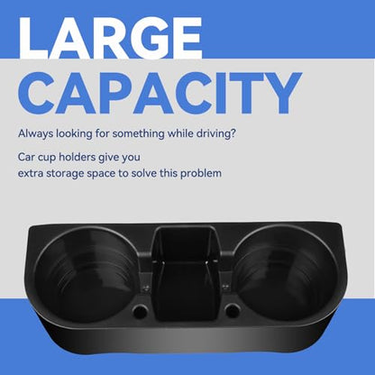 Car Cup HolderSeat Wedge Cup Holder for Car, Seat Gap Filler Cup Organizer Storage Box with Coaster (Black 1Pcs) - color: Black